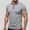Gray, variant on Workout Men's Oversized T-Shirts Blue Cotton Short Sleeve Shirt Quarter Zip Pullover Relaxed Fit Mock Neck Summer Tops
