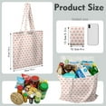 thumbnail image 2 of Vintage Food Print Canvas Tote Bag – Reusable Retro Grocery Bag with Cute Peach, Coffee & Smoked Sausage Design | Kawaii Fruit & BBQ Lover Aesthetic, 2 of 7