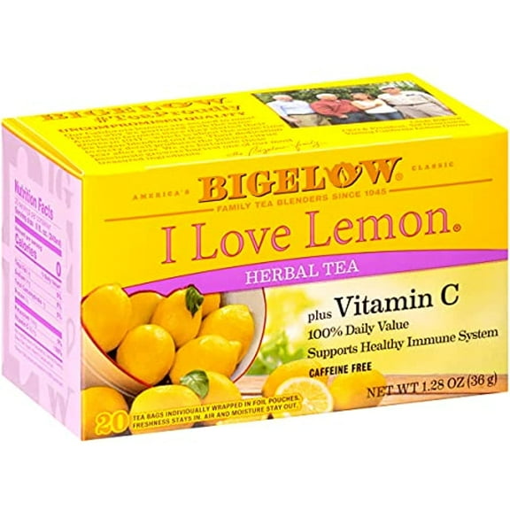 Bigelow I Love Lemon Herbal Tea, 20 Ct