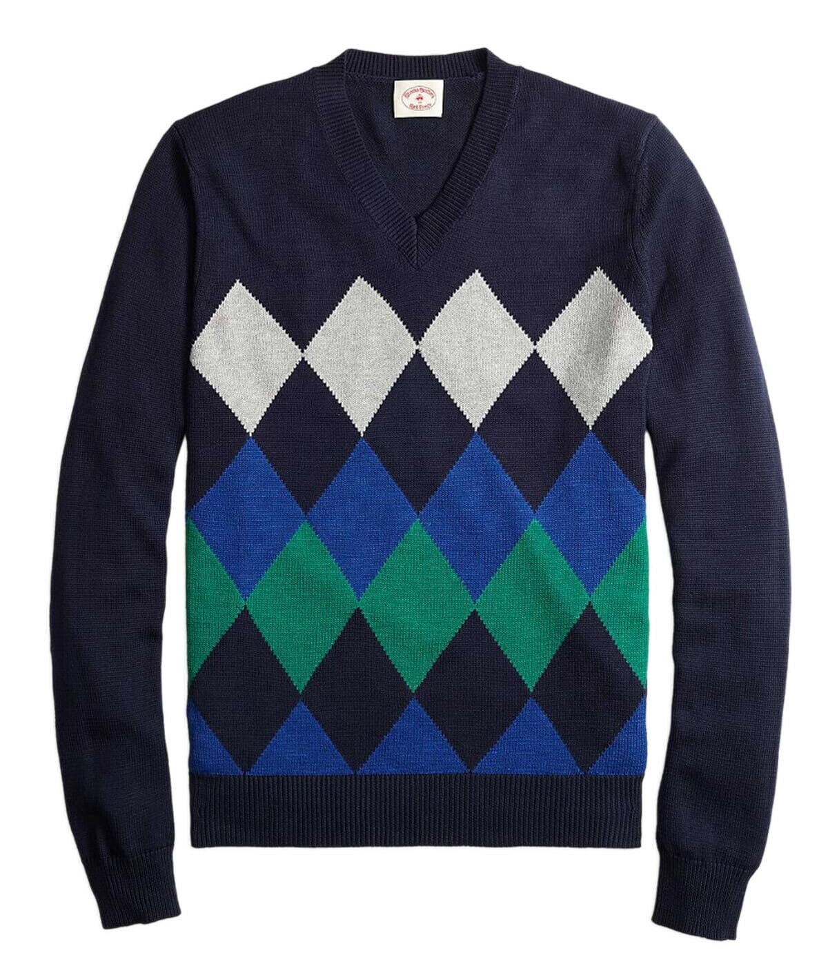 Brooks Brothers New Brooks Brothers Men's Cotton Argyle VNeck