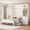 White, variant on Euroco Wood Queen Size Murphy Bed with Storage Shelves, Convertible Wall Bed with Drawers and Open Wardrobe, Convertible Bed with Dresser and LED Light, No Box Spring Needed, Brown