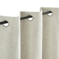 "Bohogeo Beige Natural Linen Grommet Curtains, 108"" Long, Semi Sheer
