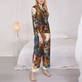 thumbnail image 3 of Fotbe Colorful Owl Tattoo Art Pattern Long Sleeve Pajama Set for Women,Sleepwear Set,2-piece Loungewear Set,Soft PJs Comfy Nightwear with Pockets -X-Large, 3 of 7