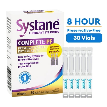 Systane Complete Preservative Free for Dry Eye Symptom Relief 30ct Vials