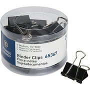 Business Source Binder Clips Med 6/PK Black 65367