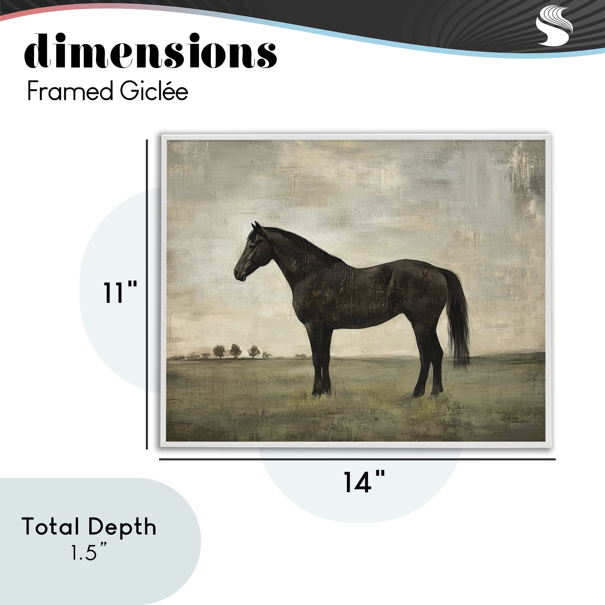 Stupell Industries Distressed Horse Portrait White Framed Giclee Art, design by Petal Prints Design