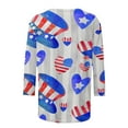 thumbnail image 3 of Joau 4th of July Womens Tops, 3/4 Sleeve Crewneck Shirts for Women American Flag Patriotic Print Tunic Tees Blouses Summer Casual Loose Pullover, 3 of 4