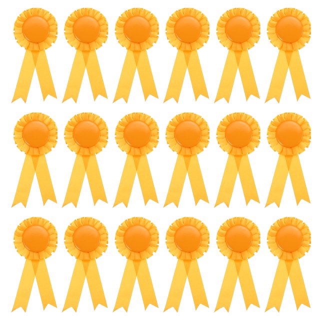 Unique Bargains Blank Award Ribbon, 18 Pcs Honorable Prize Recognition Ribbon, Yellow