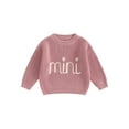 thumbnail image 1 of FOCUSNORM Chandails en Coton Assortis pour la Famille Maman et Moi Broderie Lettre Col Rond Tricot Confortable Pull Chaud, 1 of 9