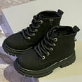 thumbnail image 4 of Cethrio Little Boys Lace Up Boots, School Zipper Warm Non-slip Winter Shoes Black Size 9.5(Little Kids), 4 of 7
