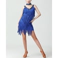 thumbnail image 3 of Whitewed Sequin Deep V Neck Fringe Flapper Dress 1920s Great Gatsby, 3 of 5