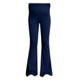 thumbnail image 4 of zaveiop Maternity Flare Leggings Pockets Workout Yoga Bootcut Pregnancy Womens Pants over the Belly (Navy, XL), 4 of 5