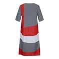 thumbnail image 5 of EQWLJWE Robes d'Été pour Femmes 2023 Mode Féminine Décontractée Manches Courtes Col en V Bouton Imprimé Maxi Robe Longue Ample, 5 of 5