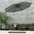 thumbnail image 3 of Yardi Yarda 10 Feet Offset Hanging Umbrella, Shade with Base and Infinite Tilt for Outdoor as Yard, Gray, 3 of 12