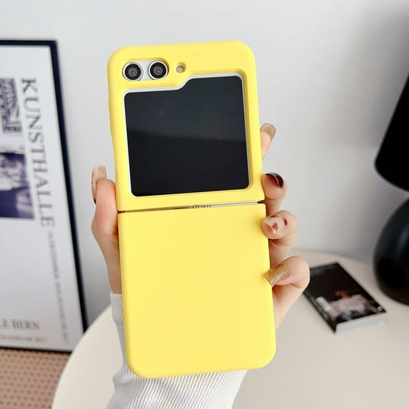 ELEHOLD for Samsung Galaxy Z Flip5 Slim Case,Ultra Thin Soft Silicone Rubber Non-Slip Shockproof Protective Case Anti-Scratch Anti-Drop Protection Phone Cover for Samsung Z Flip5 2023,Yellow