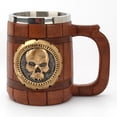 thumbnail image 2 of Taza de cerveza de acero inoxidable de resina Retro, taza de café de Halloween con Calavera, taza de té creativa, 2 of 6