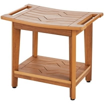 REKHH Shower Bench Stool with Storage Shelf, 21" HDPS Shower Bench for Inside Shower, Waterproof Shower Seat for Shaving Legs, 350 lbs Non-Slip Shower Chair, for Bathroom Living Room Bedroom