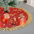 thumbnail image 5 of Luxcidy Christmas Tree Skirt, Red Xmas Tree Skirt, Christmas Tree Skirt Small Xmas Tree Skirt Base Decoration Apron Wrap, for Home Party Holiday Indoor Outdoor Decorations, 5 of 6