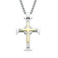 thumbnail image 6 of Metaljc Stainless Steel Cross Pendant Necklace for Men, 24" Chain, Religious Jewelry Gift Set, 6 of 7