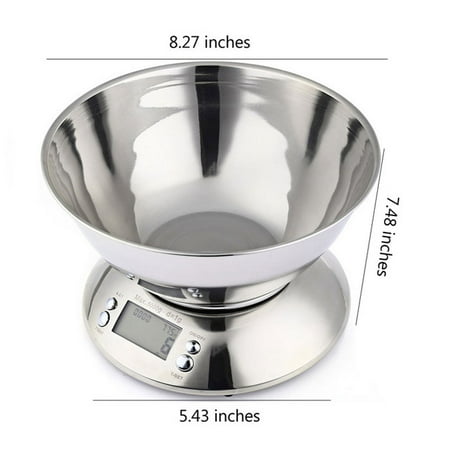 Ktaxon Digital Kitchen Scale Compact Diet Food 5KG 11LBS 1g Stainless Steel