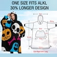 thumbnail image 4 of Oversized Wearable Blanket Hoodie,Halloween Colorful Spooky Elements Sherpa Blanket Hoodie with Super Pockets,Super Warm Fuzzy Pullover for Women & Men, 4 of 6