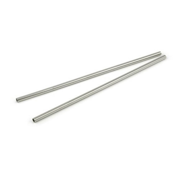 StainlessLUX 77512 2-piece Extra-long Stainless Steel Milkshake Straws/Smoothie Straw Set, 12 Inches Long x 0.3 Inches Diameter, Brilliant Finish Food-safe 18/8 Stainless, 2 Straws in a