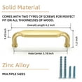 thumbnail image 3 of Goo-Ki 3.8" Hole Center Modern Brushed Brass Kitchen Cabinet Handles, Closet Classic Zinc Alloy Drawer Pulls Dresser Hardware for Bedroom， 6 Pack, 3 of 6