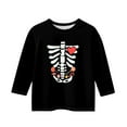 thumbnail image 4 of Abcomgle Girls Halloween T-Shirt Spooky Spooky Skeleton Graphic Shirts for Kids Girls Crewneck 3/4 Raglan Sleeve T-Shirts for Kid Girls Fall Funny Cute Top for Girls,6-7 Years, 4 of 4
