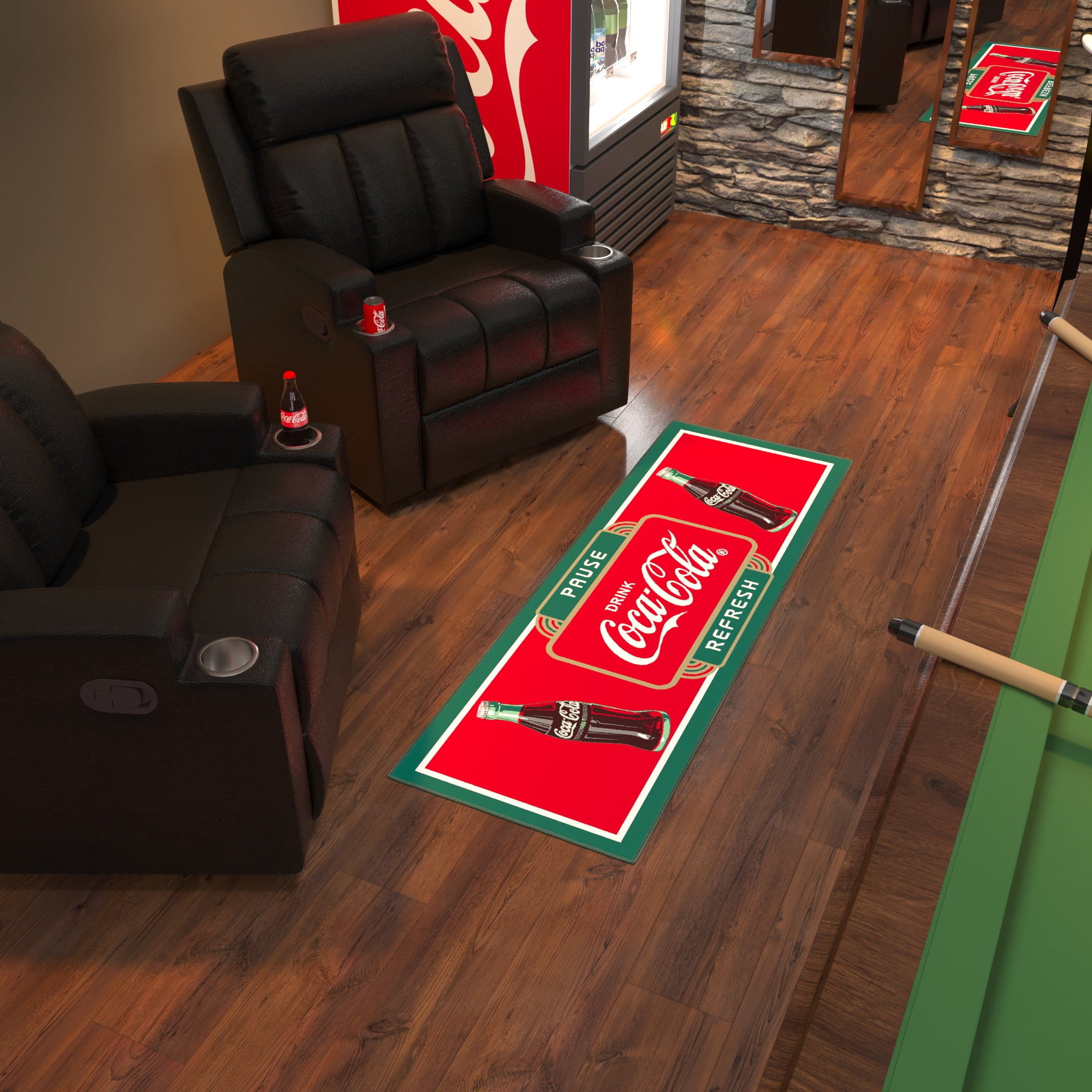 COCA COLA ヴィンテージラグ Ottomanson Coca-Cola Vintage Non-Slip Rubberback Runner Rug 20x59