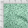 thumbnail image 2 of oneOone Georgette Viscose Pear Green Fabric Leaf With Chevron Craft Projects Decor Fabric Printed By The Yard 42 Inch Wide, 2 of 5