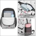 thumbnail image 4 of Cat and Fan White Pattern 17" School Backpacks for Teens,Waterproof Oxford Fabric,S-Shape Padded Straps for School,Travel,Hiking,Camping, 4 of 6