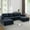 Blue, variant on ACMEASE 110" Chenille 3 Seater Sofa w/Two Movable Ottoman, Modular Sectional Sofa w/Cup Holders, Modern U Couch w/Deep Seat Space for living Room, Blue