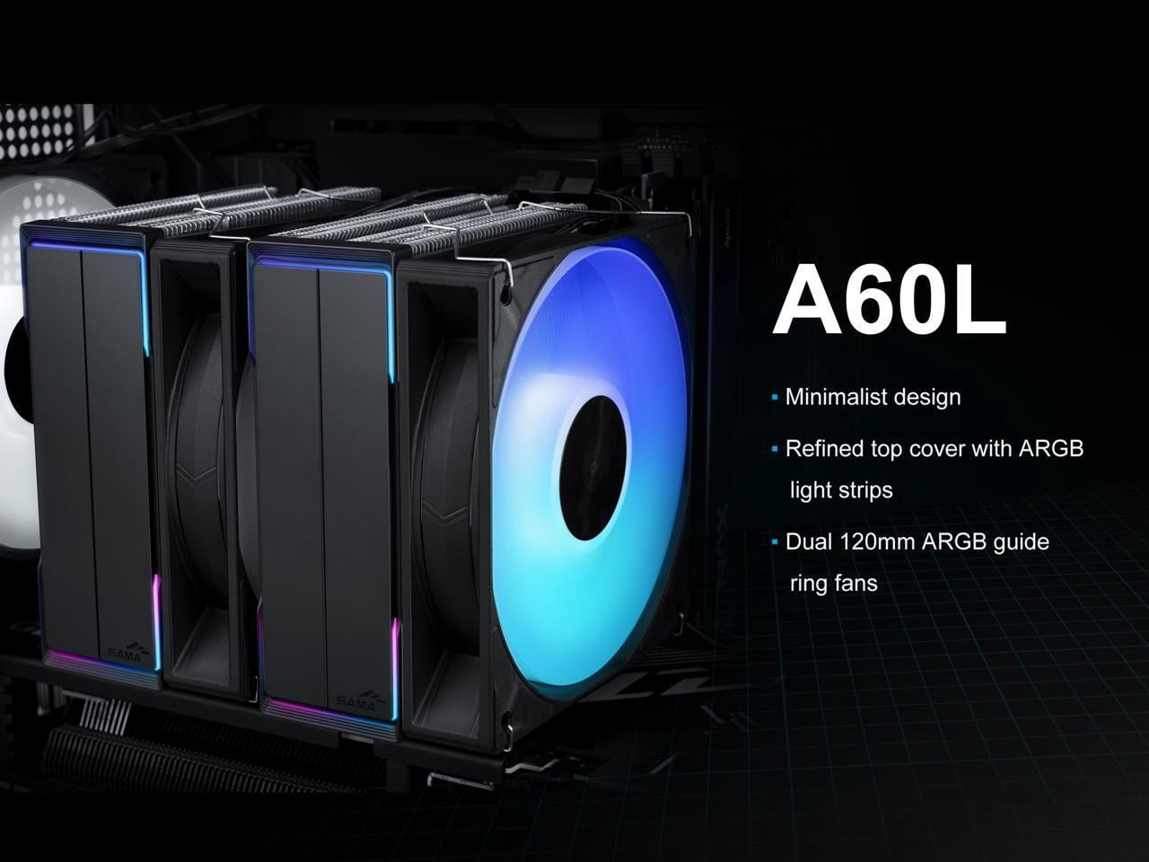 Sama A60L Dual-Tower ARGB CPU Air Cooler 6 Heat Pipes Dual 120mm ARGB