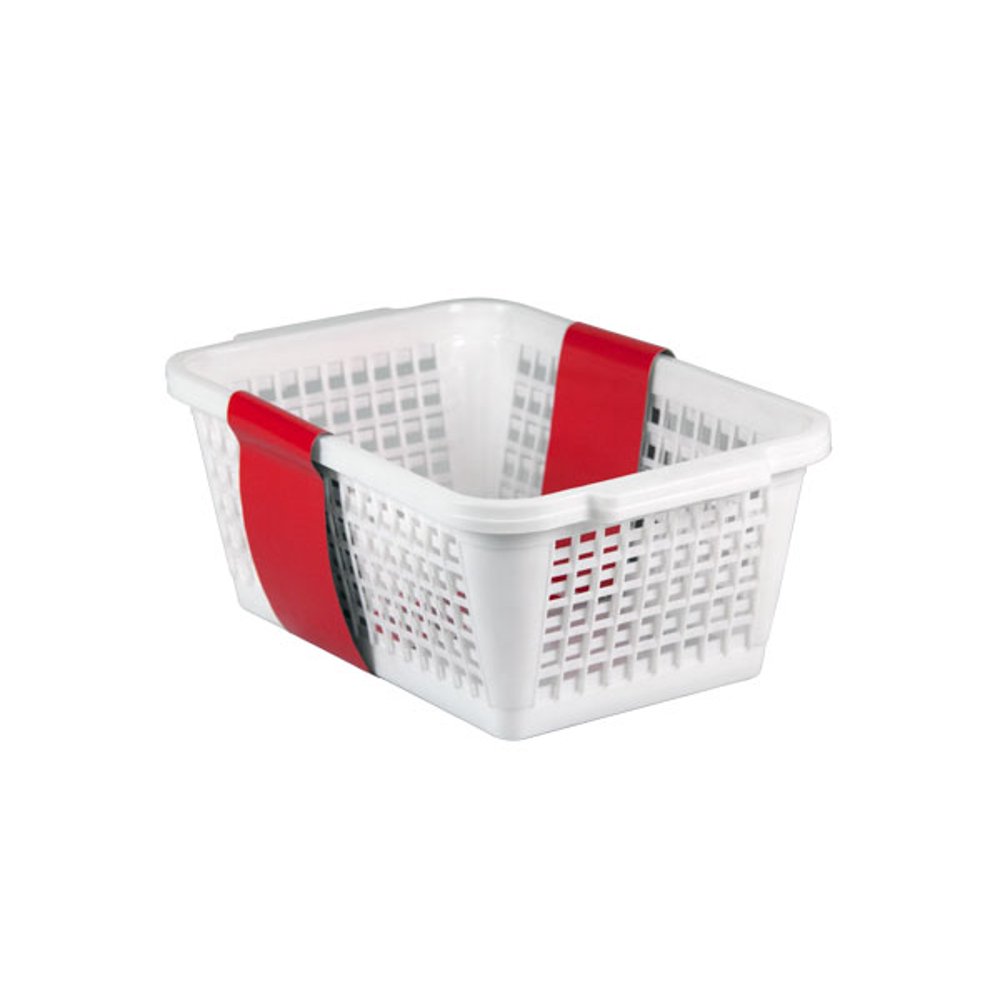 Home Basics Plastic Basket with Handles, White