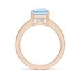 thumbnail image 2 of ANGARA Natural Octagonal 3 ct Aquamarine Engagement Ring with Diamonds in 14K Rose Gold for Women (Size-10x8mm) | March Birthstone, Anniversary, Jewelry Gift for Women | Natural Aquamarine Ring, 2 of 12