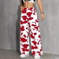 thumbnail image 2 of felwors Women's Cow Print Jeans High Waisted Straight Leg Denim Pants with Pockets, Western Cowgirl Outfit for Casual & Party Wear (Red, XXXXXL), 2 of 6
