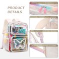 thumbnail image 3 of Clear Backpack for Girls Kids Elementary Bookbags Transparent Stadium Approved Travel Daypack See Through Middle College School Bag Large Laptop Backpacks for Women Teens Students (Beige), 3 of 7