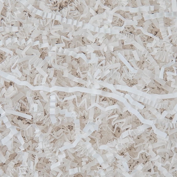 White Crinkle Cut Paper Shred Filler - 3.5oz Shredded Paper for Gift Boxes, Baskets & Bags - Perfect for Wedding, Birthday, Christmas & Crafts