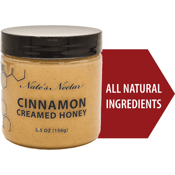 Nate's Nectar Cinnamon Creamed Honey, Raw Spreadable, 5.5 oz