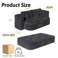 thumbnail image 2 of MDAQMD 78.7" Convertible Folding Sofa Bed Queen Sleeper Sofa (can Also be Used as a Cushion/Blanket) Corduroy Floor Couch Foam Folding Mattress Sleeper for Living Room Apartment Dark Grey, 2 of 11
