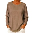 thumbnail image 2 of Striped Shirt Women 2026 Spring Fall Casual Long Sleeve Crewneck Loose Color Block Shirts, 2 of 4