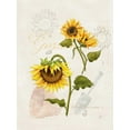 thumbnail image 2 of Reynolds, Jade 15x18 Gold Ornate Wood Framed with Double Matting Museum Art Print Titled - Romantic Sunflower I, 2 of 4