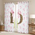 thumbnail image 2 of Erosebridal Chic Leopard Pattern Black Out Curtains,Brown Alphabet D Curtains Pack of 2 (42x63 Each) For Bowknot Girls, 2 of 7