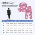 thumbnail image 2 of Mens Pajamas Set, Feminine Pink Cute Rabbit Flower Button Down Long Sleeve Loungewear Sleepwear Pjs sets for Men, 2 of 5