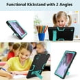 thumbnail image 6 of Decase Cute Tablet Case for Samsung Galaxy Tab A8 10.5 2022 tablet SM-X200/X205, Rugged 3 Layer Protection Shockproof Tablet Cover with Built-in Stand,Black+Mint, 6 of 8