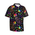 thumbnail image 5 of Wukai Rainbow Jellyfishes Men's Hawaiian Shirt Short Sleeve Casual Button Down Summer Beach Aloha Shirt Tropical Print Holiday Party, 5 of 8