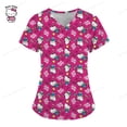 thumbnail image 1 of RWJDXD Kawaii Uniforme d'Infirmière Blouses Médicales pour Femmes Imprimé Hello Kitty Manches Courtes avec Poche Blouse d'Été, 1 of 1