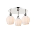 thumbnail image 2 of Innovations Lighting  Norfolk - 3 Light 18" Flush Mount Polished Nickel/Matte White, 2 of 5