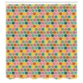 thumbnail image 2 of Ambesonne Abstract Shower Curtain, Rhythmic Colorful Circles, 69"Wx84"L, Pale Teal Pink, 2 of 4