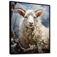 thumbnail image 2 of Designart "Siesta of the White Sheep" Animals Floater Framed Canvas Wall Art, 2 of 7